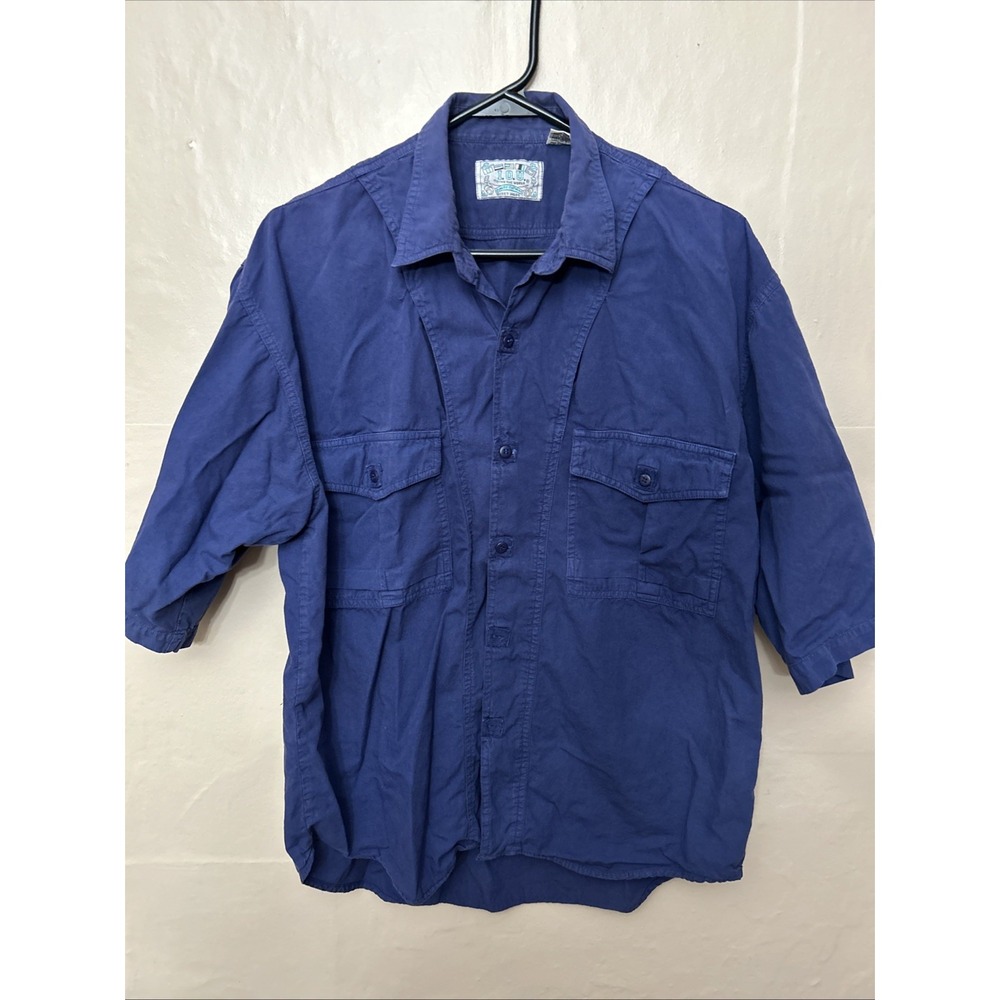 Mens Lot 3 IOU Soft 80's Medium Cotton Button Down Shirts